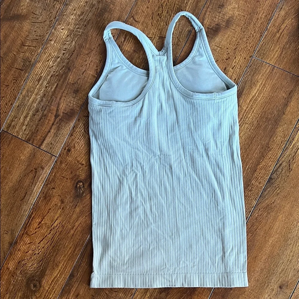 Women's Light green Ribbed Tank Top